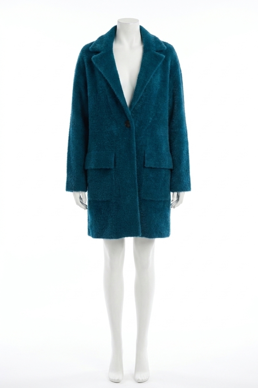 NEW JOSEPH RIBKOFF florry feather yarn sweater coat in twilight